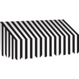 Black & White Stripes Awning 24" x 12.5" x 8"  1/pk
