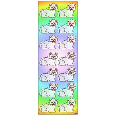 Colorful Sheep Lamb Die-cut 1.5"x1" Stickers 25/pk