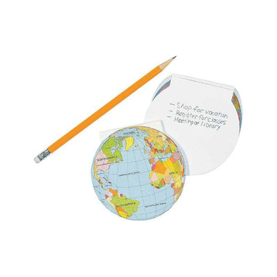 Globe Notepads  4" - 24 Pc.