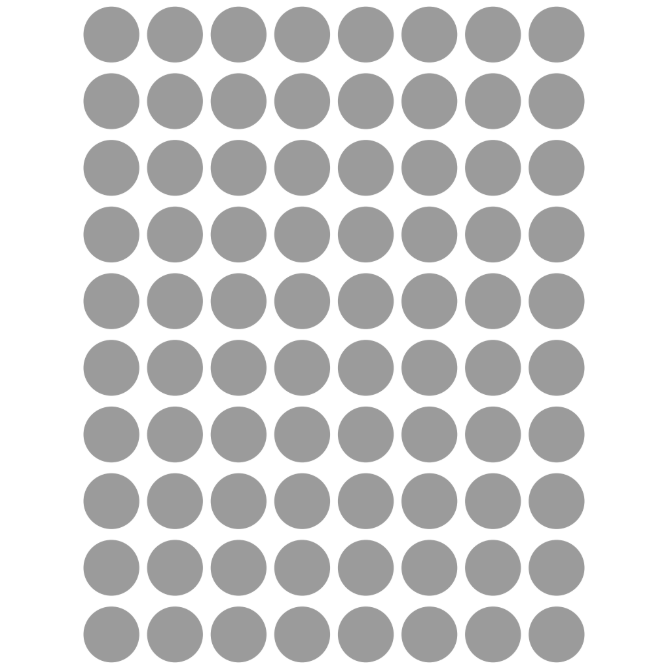 Color Coding Dot Stickers All 1/2" Silver 13mm Metallic 25/pk