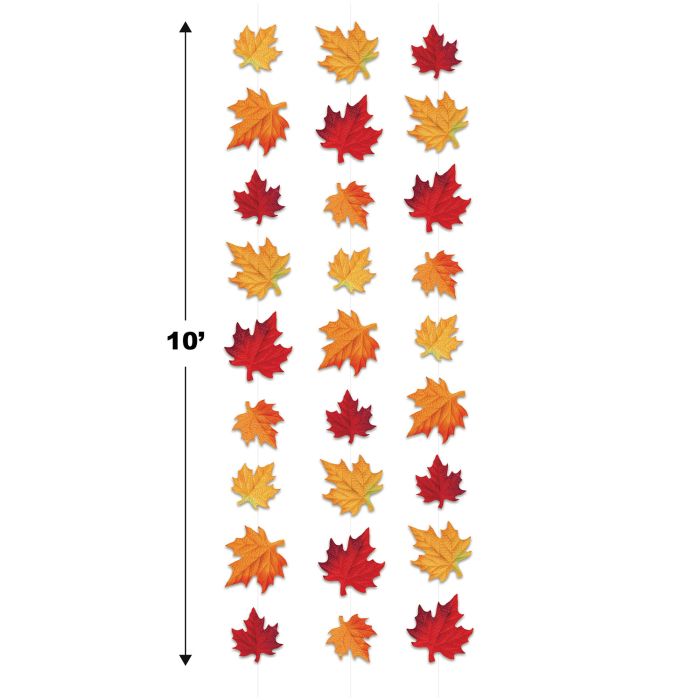 Deluxe Fabric Autumn Leaves Stringers 10' 3/Pkg