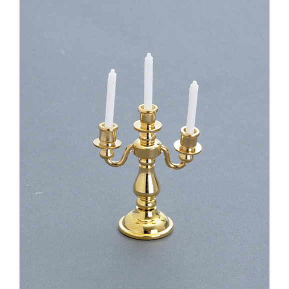 Miniature 3 Arm Candleabra Gold