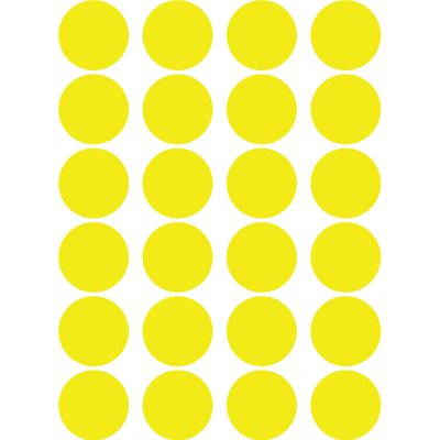 Color Coding Dot Sticker Yellow 1" 25mm Color Print 32/pk