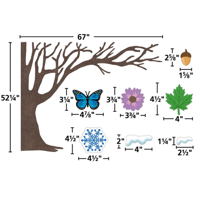 Tree for All Seasons Bulletin Board  67" x 52¼"  144pcs