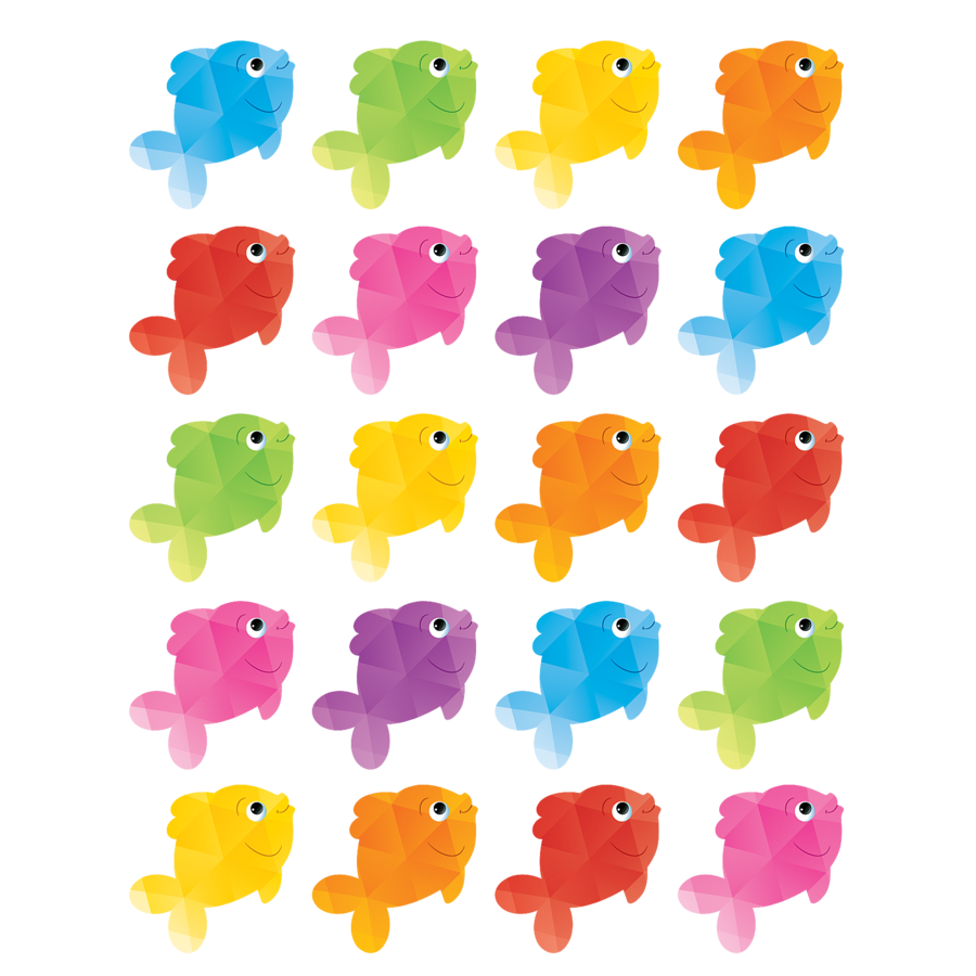Colorful Fish Stickers 1" 120/pk