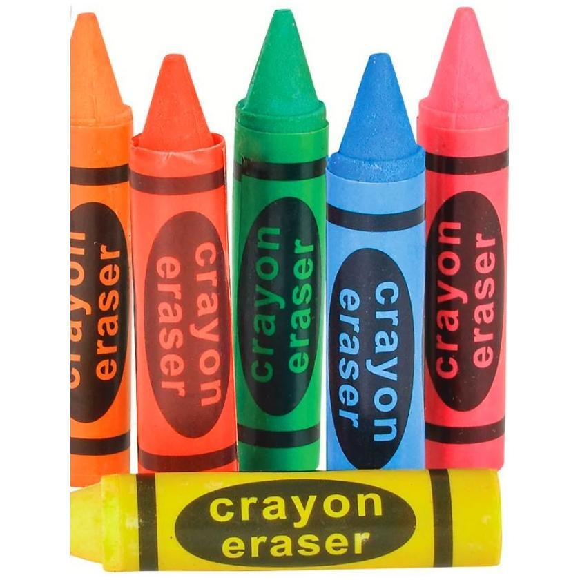 Crayon Shape Erasers - 36 Pieces