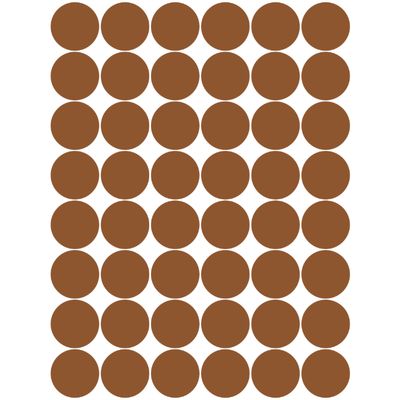 Color Coding Dot Sticker Brown 3/4" 19mm Color Print 32/pk