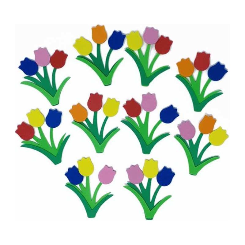 Foam shape tulip and flower 10pcs