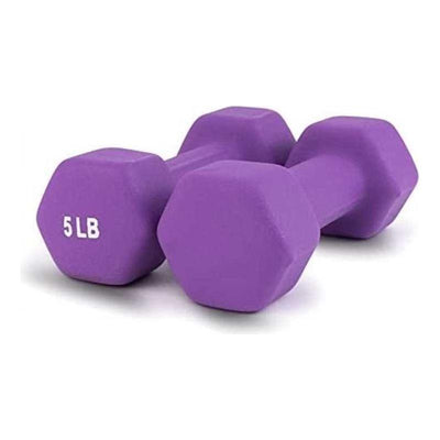 Neoprene Coated Dumbbells Purple 5Lb