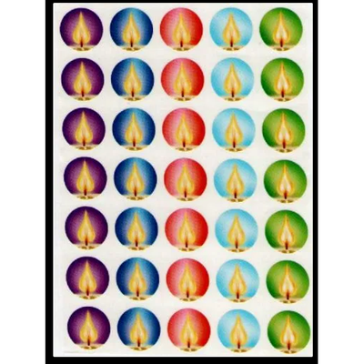Flame Colorful Stickers 3/4" 10/Sheets