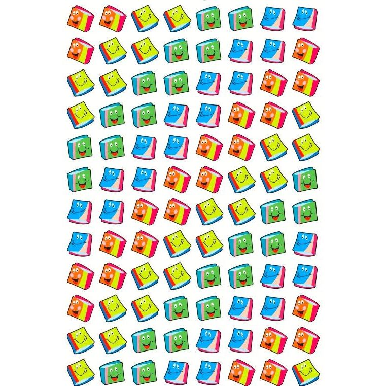 Smiley Book Stickers 7/16" (8 Sheets)