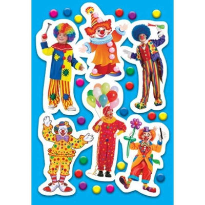 Clown Cardstock cutouts 18 Sheets (discontinued)