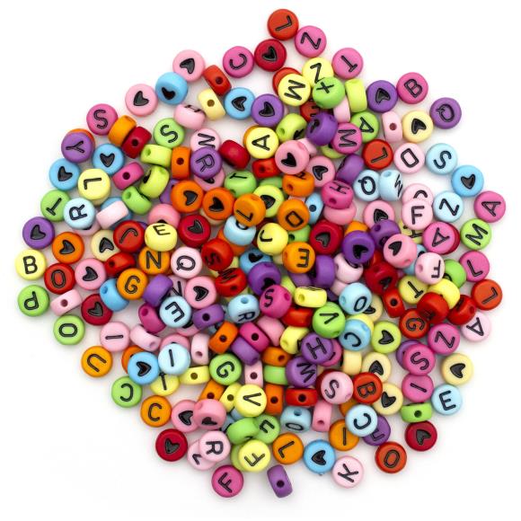 Alphabet Beads Assorted 7mm 250/Pk