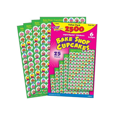 Cupcakes Stickers Value Pack 7/16" 2500/pk (Discontinued)