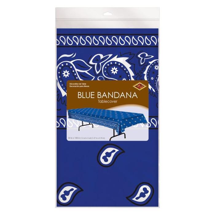 Blue Bandana Tablecloth 54" x 108"