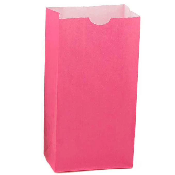 Craft Paper Bags (Small 4.5" x 2.5" x 8.5", Red, 100)
