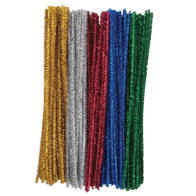 Chenille Stem 6mm Tinsel Sparkle Assorted Colors 12" 100/pk