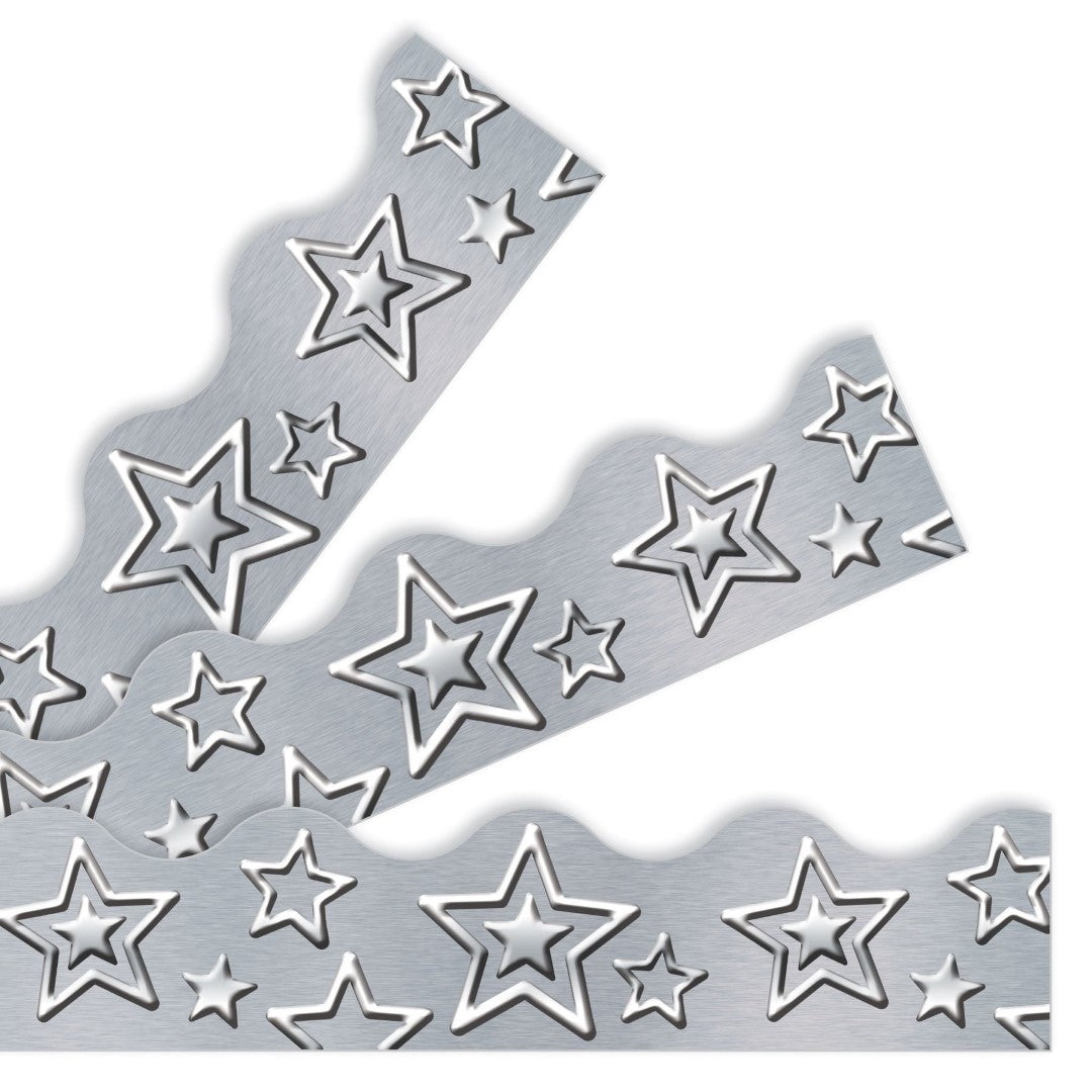 Silver Stars Trimmers 2 1/4in x 39ft 12/pk