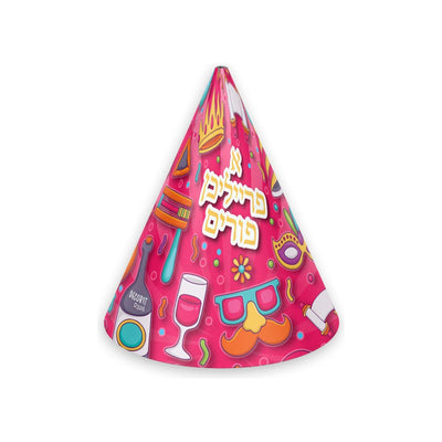 Purim hat pink a freilichen purim 12/pk