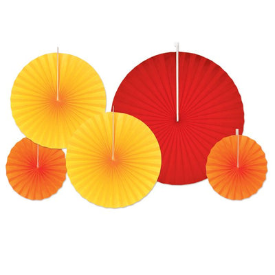 Accordion Paper Fans Asstd Color Golden-yellow, Orange, Red Asstd Size 2–8", 2–12", 1–16"  5/Pkg