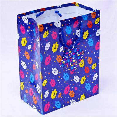 Hanukkah Gift Bag -Colorful Dreidels