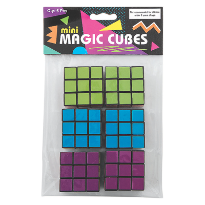 Mini Bright Puzzle Cubes 6/pk
