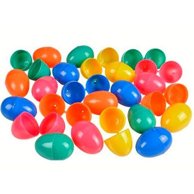 Hinged Plastic Easter Eggs 2.5" 100/pk