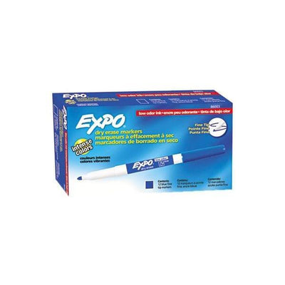 Fine Tip Expo Thin Marker 12/pk Blue
