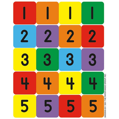 Numbers 1-100 Assorted Theme Stickers 1" 420/pk
