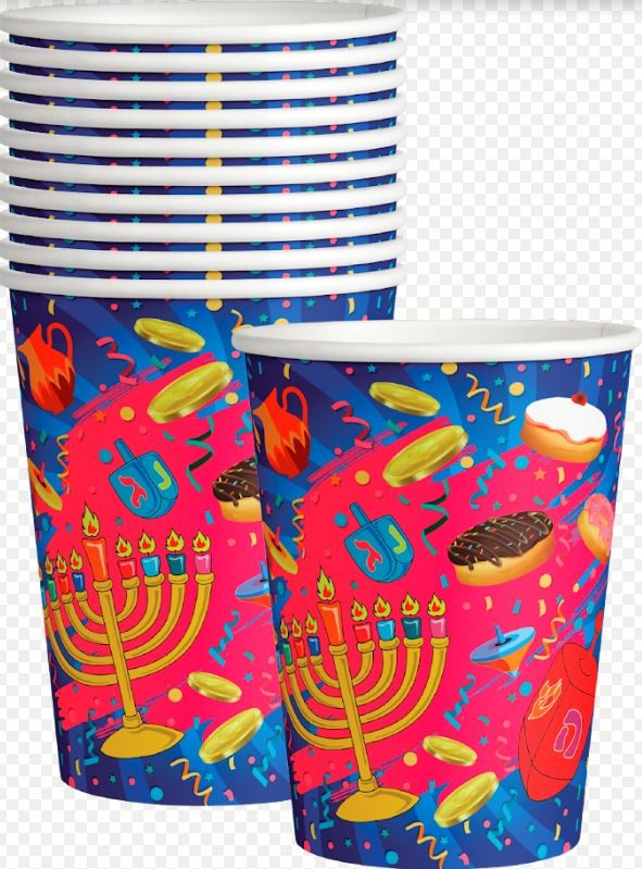 Chanukah Paper Cups 9oz 10/pk