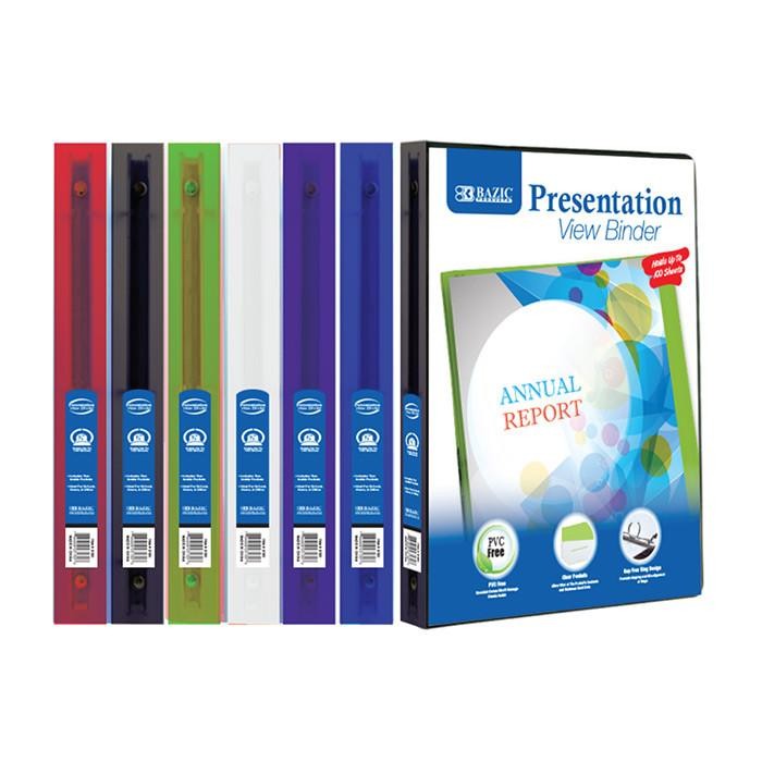1/2" Poly 3-Ring Presentation View Binder w/ Pocket
