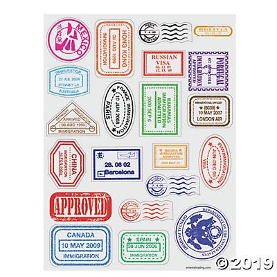 Passport Stamp Sticker (12 Sheets)