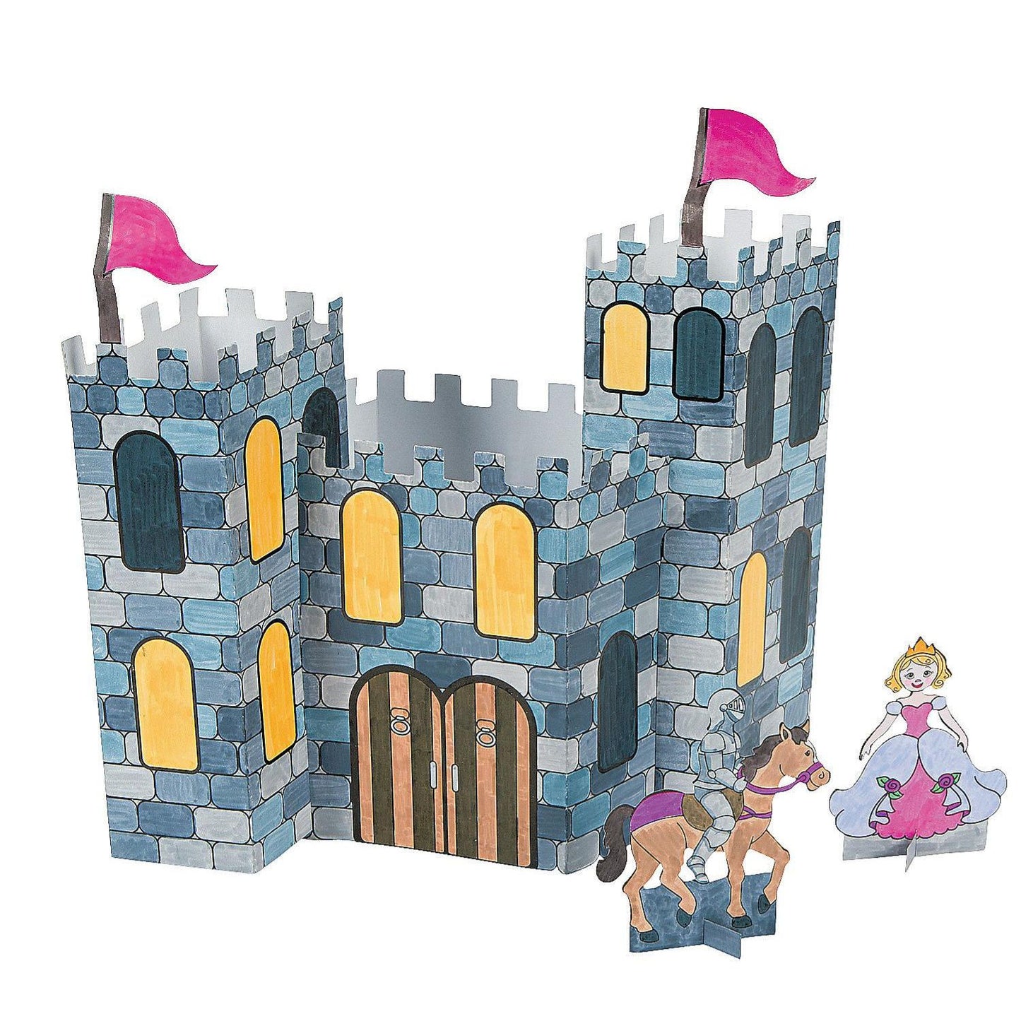 Color Your Own 3D Castles, 9" x 6" x 12", - 12/pk