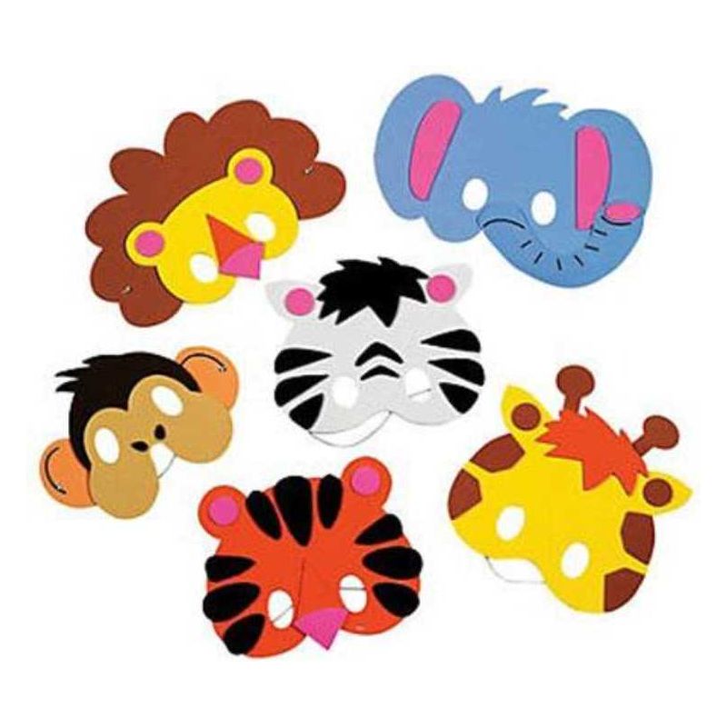 Kid’s Zoo Animal Mask Craft Kit 12/pk