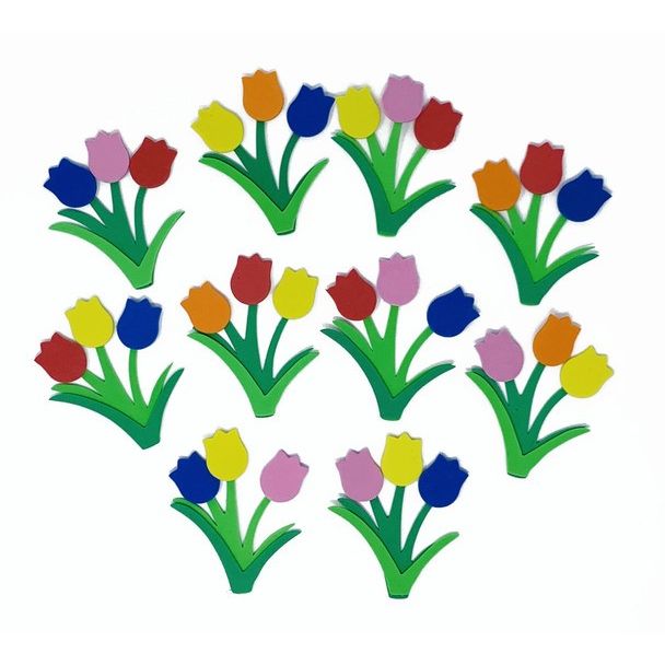 Foam shape tulip and flower 10pcs