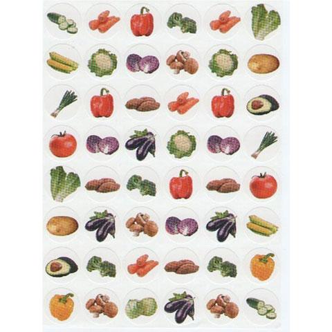 Stickers Vegetables 3/4" (10 Sheets)