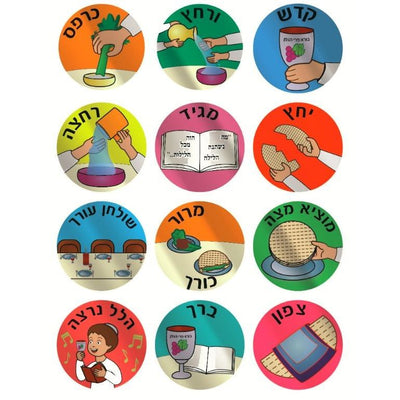 Pesach Seder Stickers 1.2" 10/sheets