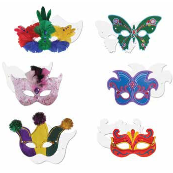 Paper Masks 6 Assorted Designs 24/pk.