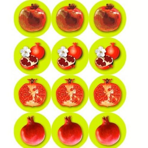 Pomegranate Stickers 1.25" 10/sheets