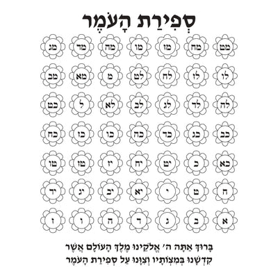 Sefira countdown DIY for young kids 8.5x11 20/pk
