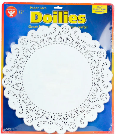 Round Paper Lace Doilies (White, 12", 100 Pack)