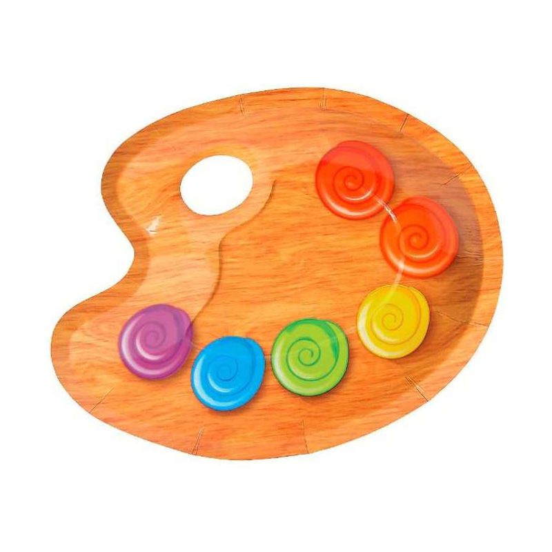 Artist Party Paint Palette Dessert Plates 8/pk