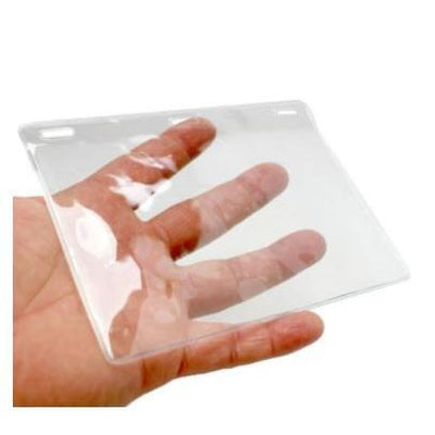 Horizontal Large ID Badge Holders Clear 6" x 4" 1pc