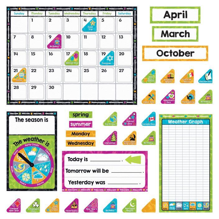 Calendar Bulletin Board Set 17 1/2in x 23 1/4in 106/pk