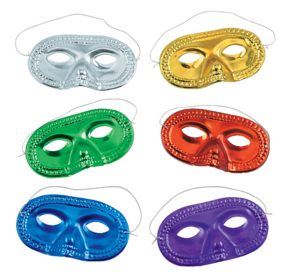 Assorted Metallic Color Eye Masks 24/pk