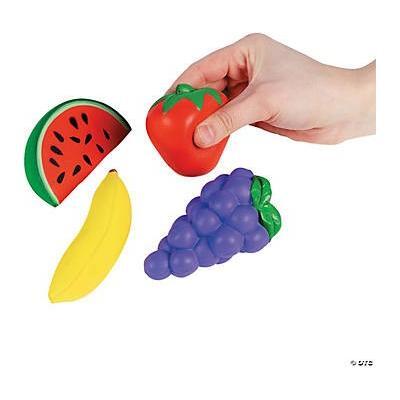 Foam Fruit Stress Toys 12/pk