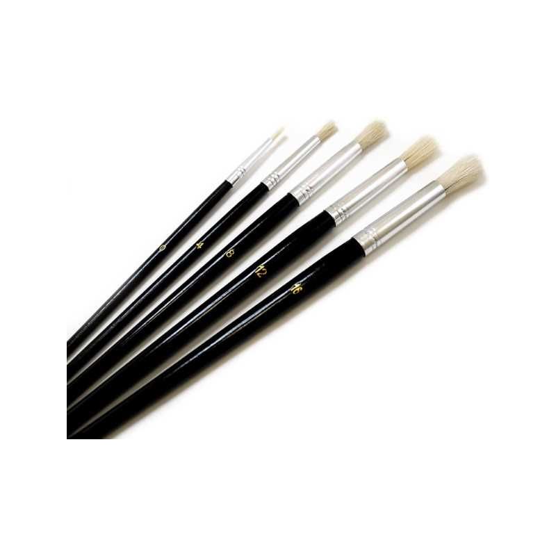 Fine Bristle Paint Brushes Assorted Sizes 5/pk