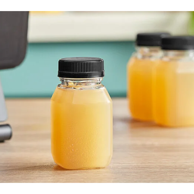 4 Oz Clear Energy Bottles With Black Lid 1/pc