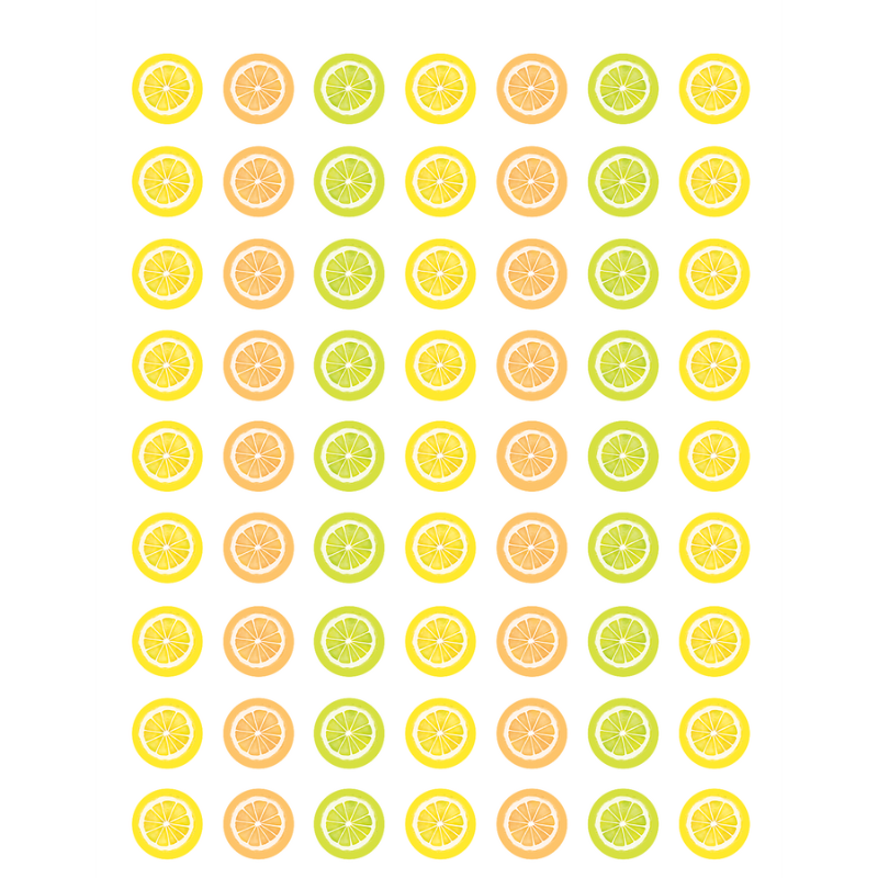 Lemon Zest Mini Stickers 1/2" 378/pk