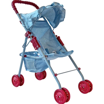 My First Doll Stroller Light Denim With Basket